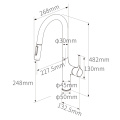 Aquacubic Hot Sales Gunmetal Grey Küchenarmatur mit magnetischem Docking -Sprühgerät herabziehen